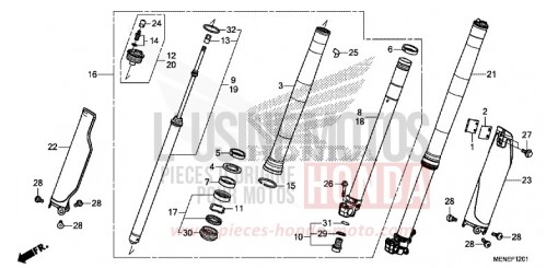 GABEL, VORNE (F/G) CRF450RG de 2016